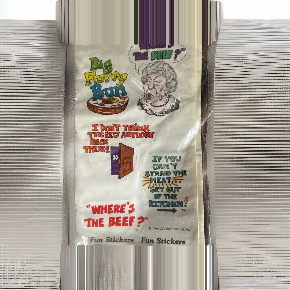 RAREVintage 1984 Moodies Stickers Sheets & Where's  the Beef sheet - Wendy’s NIP